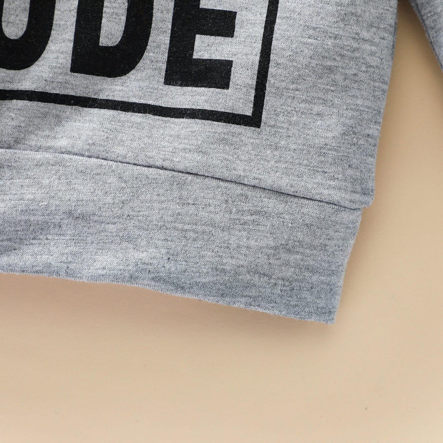 Boys Grey Letter Sweatshirt Top – Casual Polyester Pullover for Kids