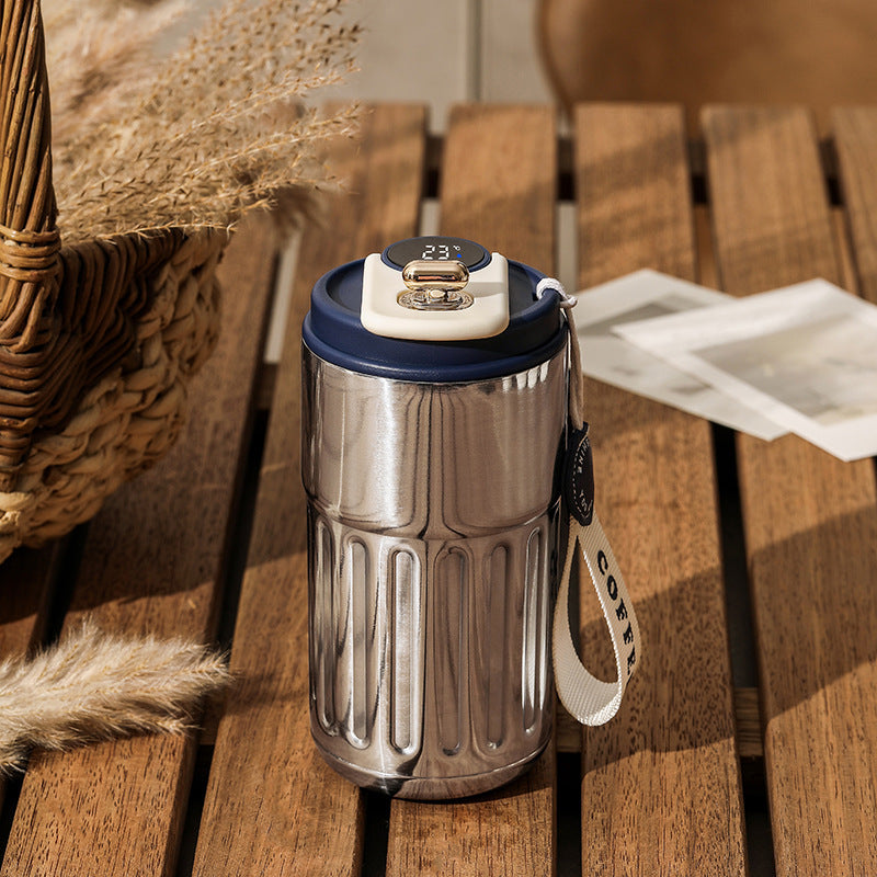 Smart Digital Thermal Stainless Steel Bottle – Portable Insulated Coffee Mug, Vacuum Flasks 450ml Keep Hot & Cold, In-Car Travel Cup