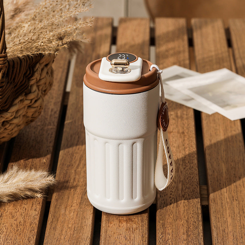 Smart Digital Thermal Stainless Steel Bottle – Portable Insulated Coffee Mug, Vacuum Flasks 450ml Keep Hot & Cold, In-Car Travel Cup