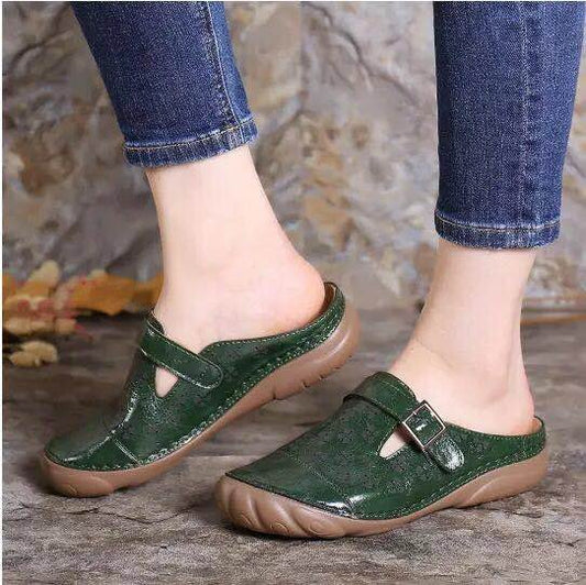 Women’s Hollow Baotou Buckle Sandals – Comfortable African Platform Slippers, Stylish Ladies Summer Slides