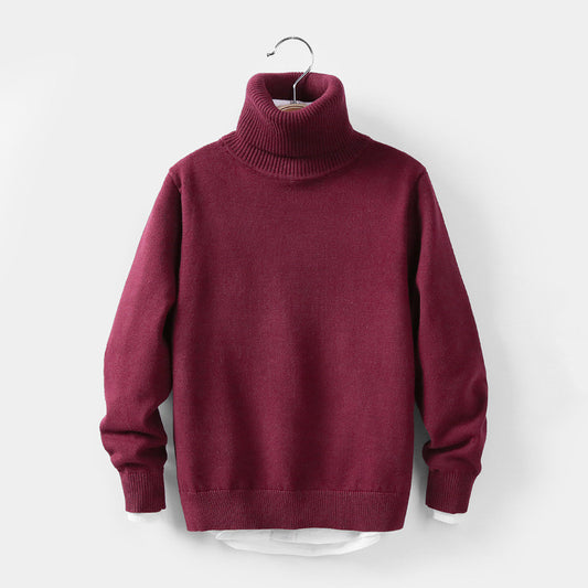 Autumn & Winter High Collar Children’s Knitwear – Warm Turtleneck Sweater for Kids