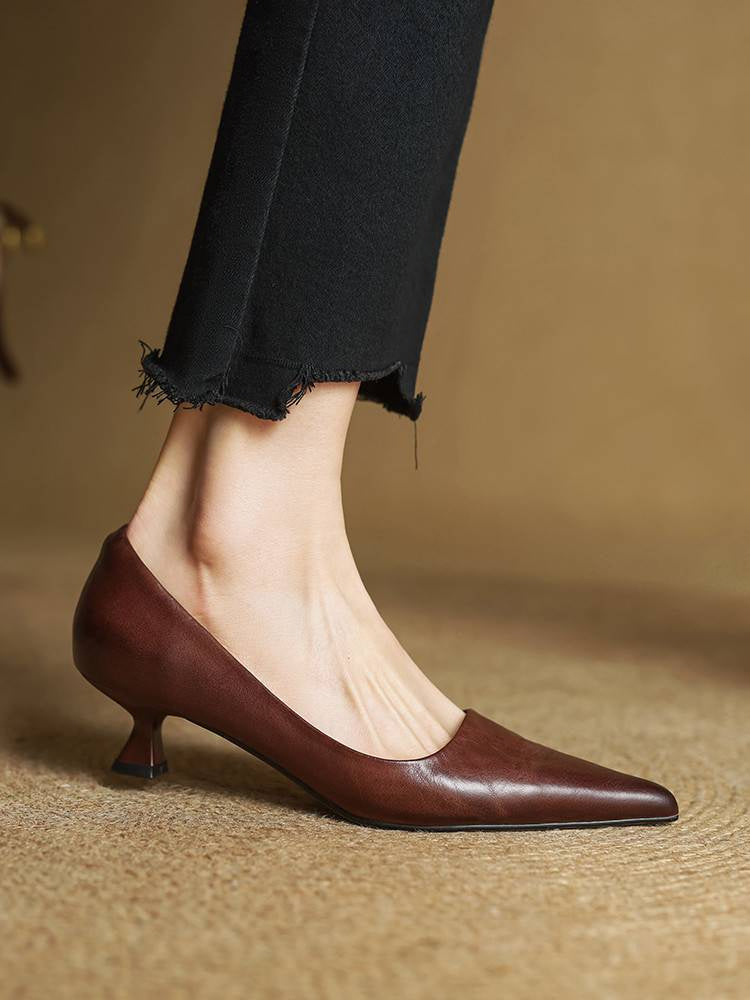 Elegant Pointed Toe Shallow Mouth Women’s Work Shoes – All-match Commute Pumps for Office & Casual Wear