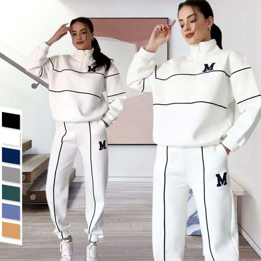 Women’s Comfy 2-Piece Lounge Set – Oversized Sweatshirt & Baggy Sweatpants, Soft Casual Relaxed Fit Outfit
