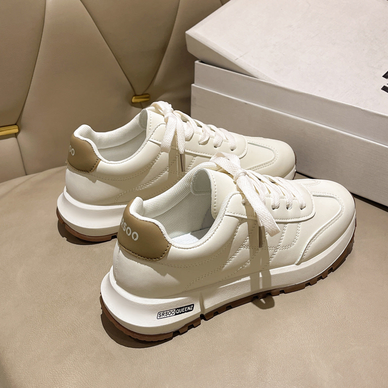 New Autumn Fashion Platform White Women’s Shoes – Trendy Casual Elevation Sneakers