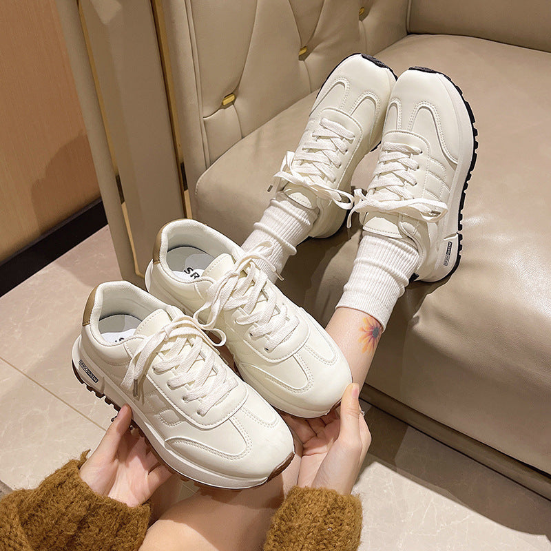 New Autumn Fashion Platform White Women’s Shoes – Trendy Casual Elevation Sneakers