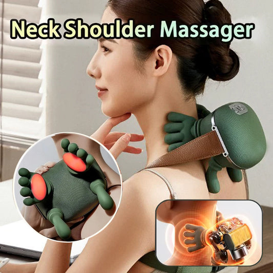 Wireless Electric Neck & Shoulder Muscle Massager – Portable Back Kneading Massage Shawl, Relaxation & Pain Relief Device