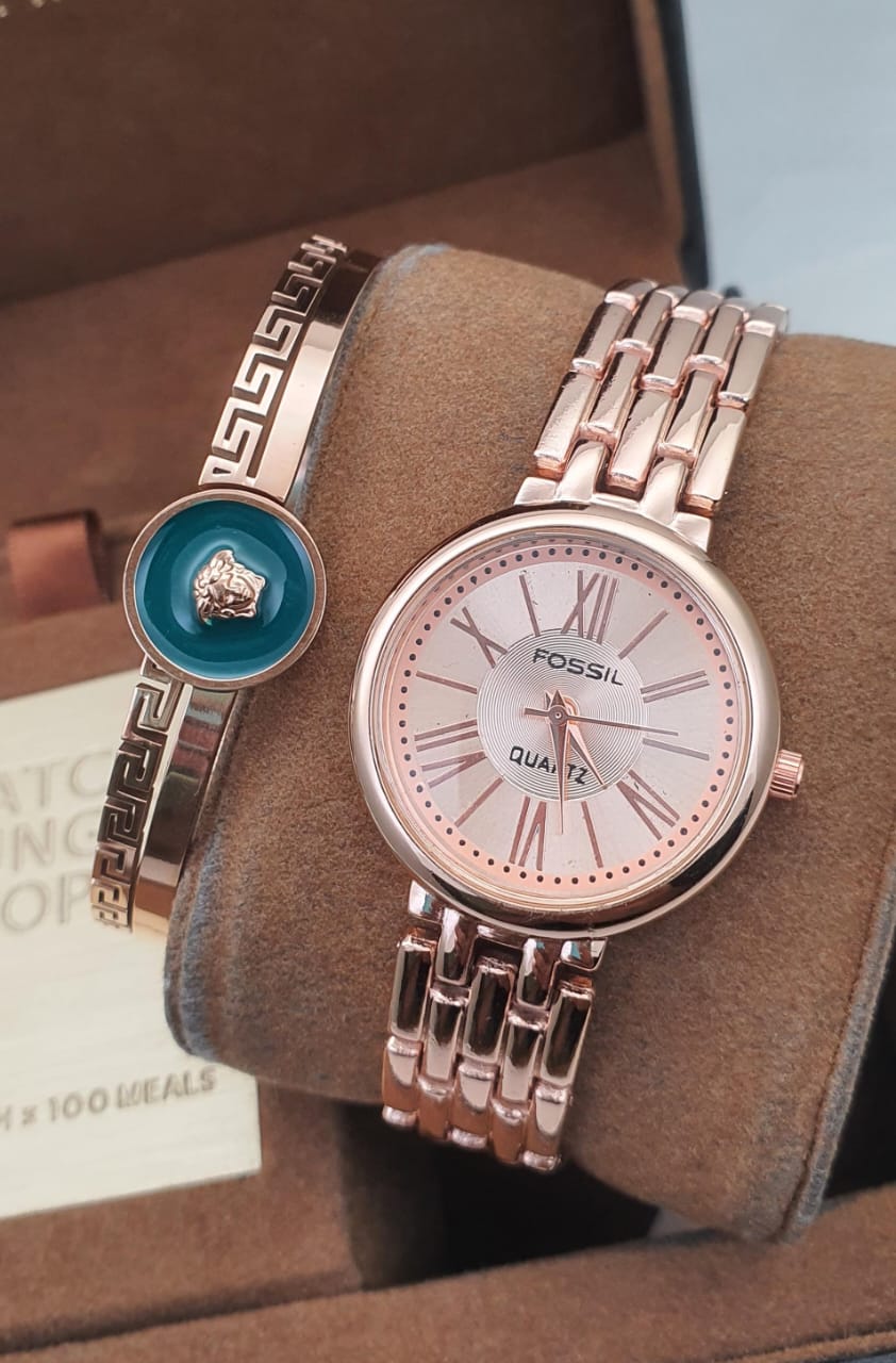 Premium 2PC Combo – Stylish Wrist Watch + Korean Openable Kada