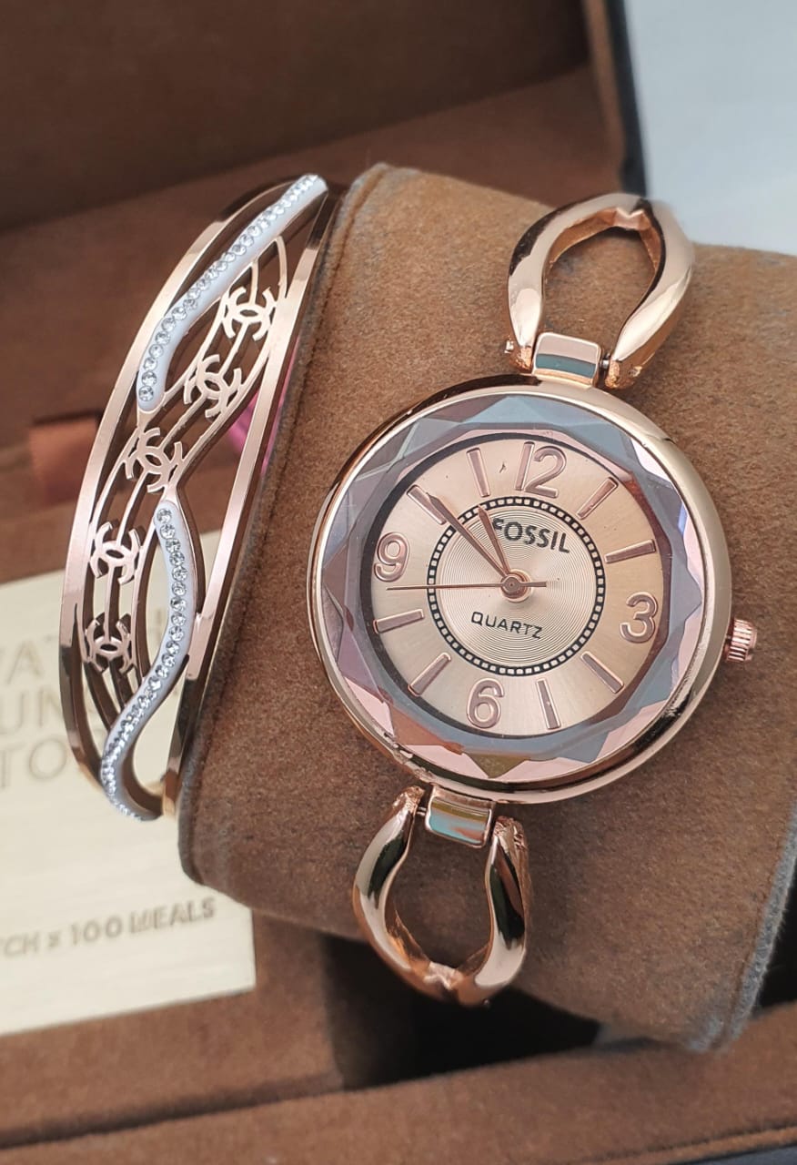 Premium 2PC Combo – Stylish Wrist Watch + Korean Openable Kada