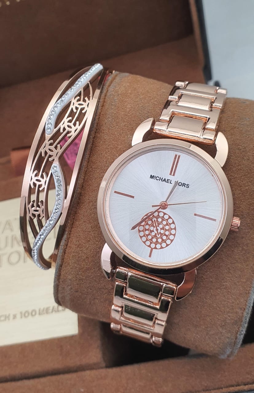 Premium 2PC Combo – Stylish Wrist Watch + Korean Openable Kada