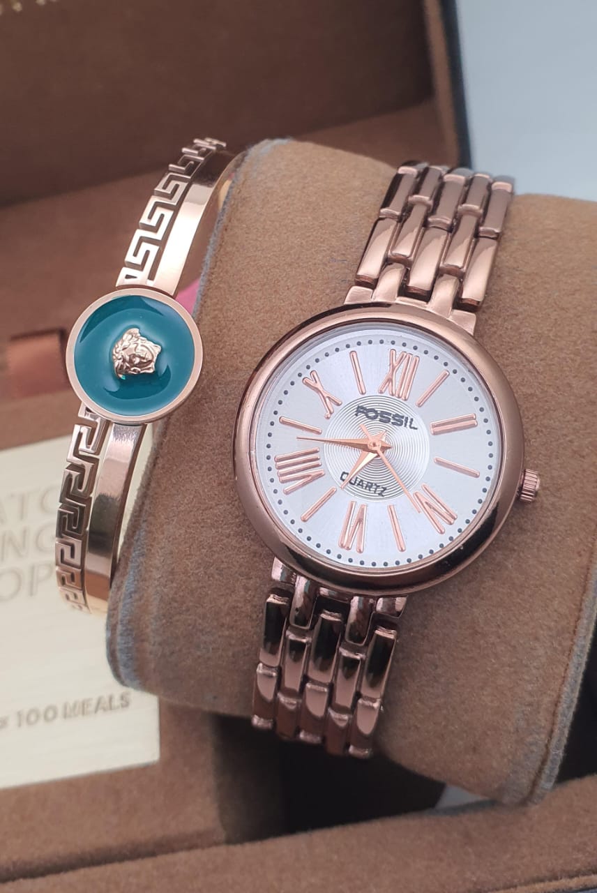 Premium 2PC Combo – Stylish Wrist Watch + Korean Openable Kada