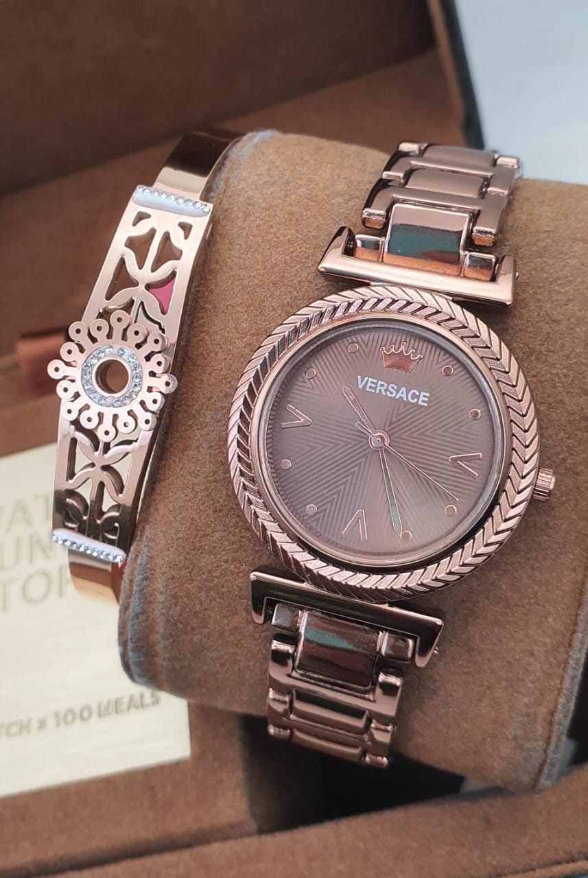 Premium 2PC Combo – Stylish Wrist Watch + Korean Openable Kada