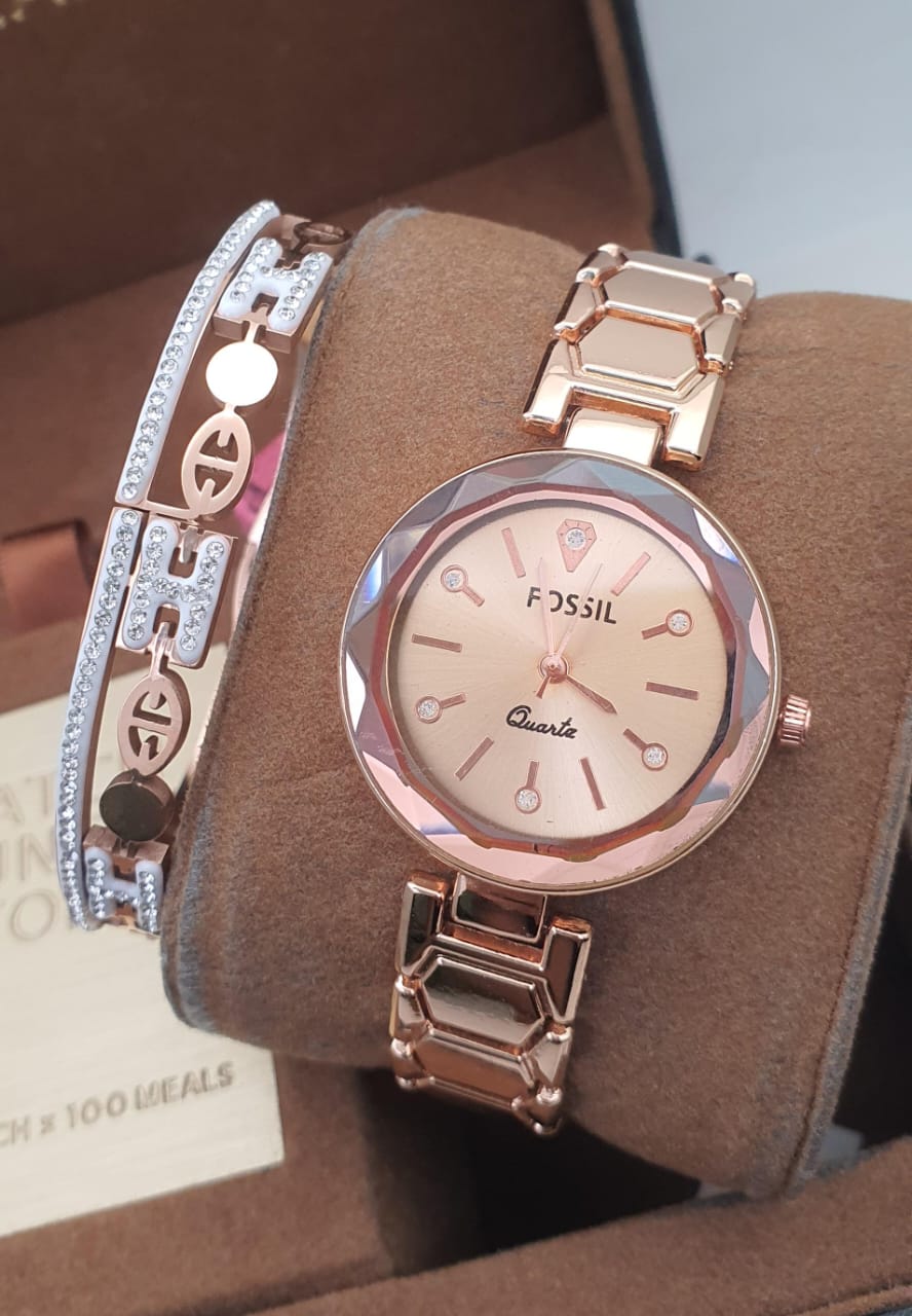 Premium 2PC Combo – Stylish Wrist Watch + Korean Openable Kada