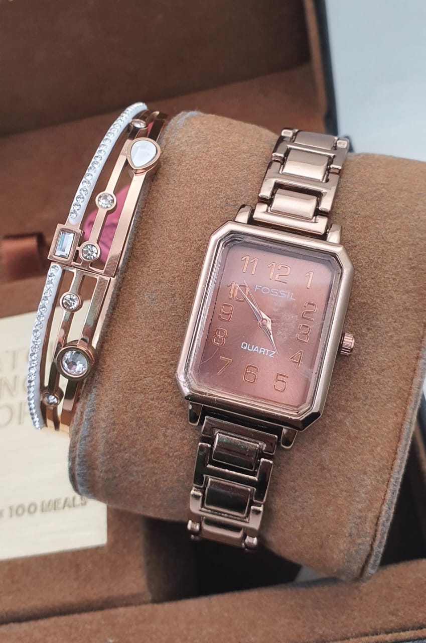 Premium 2PC Combo – Stylish Wrist Watch + Korean Openable Kada