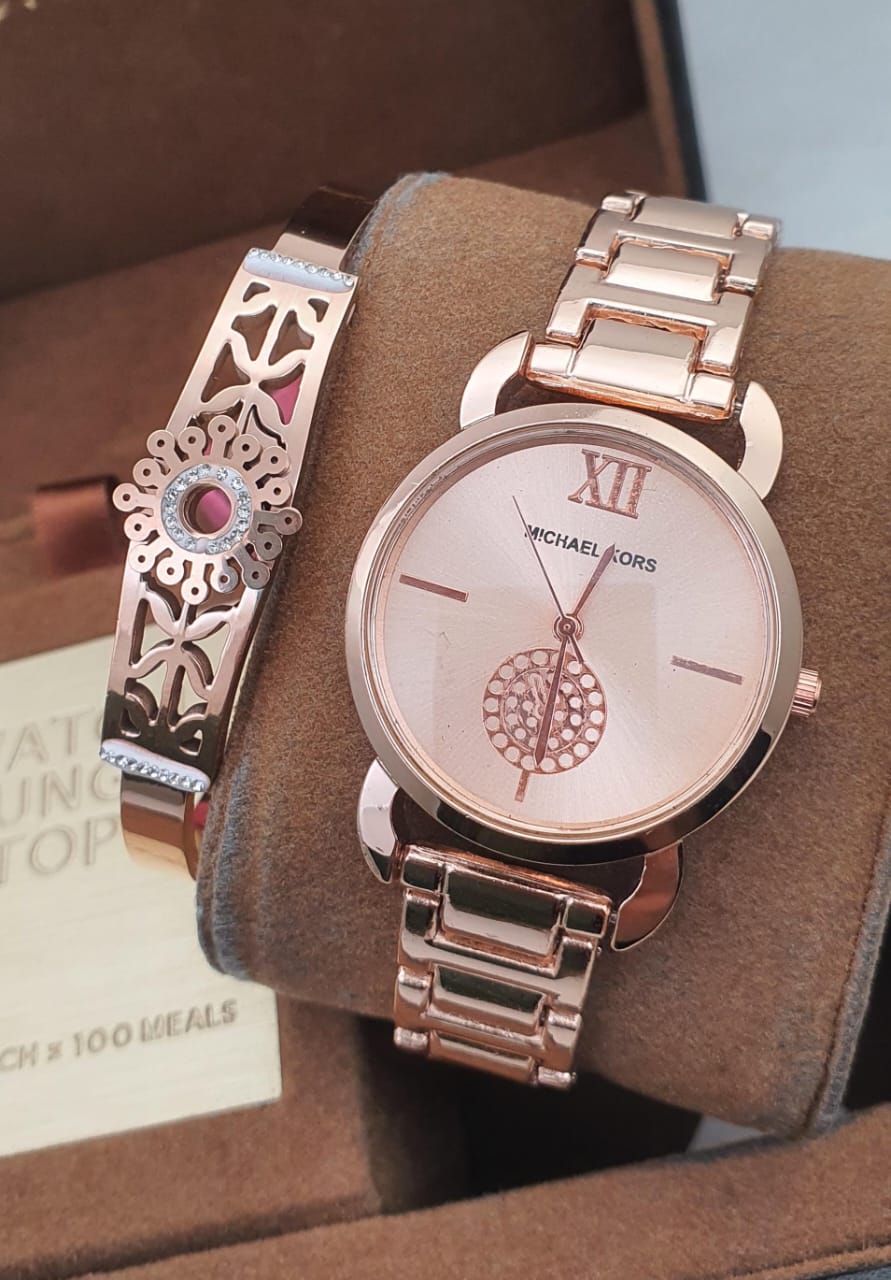 Premium 2PC Combo – Stylish Wrist Watch + Korean Openable Kada