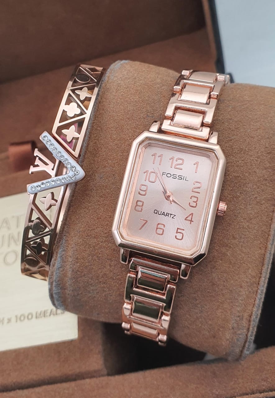 Premium 2PC Combo – Stylish Wrist Watch + Korean Openable Kada