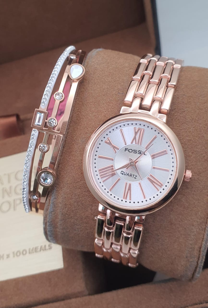 Premium 2PC Combo – Stylish Wrist Watch + Korean Openable Kada