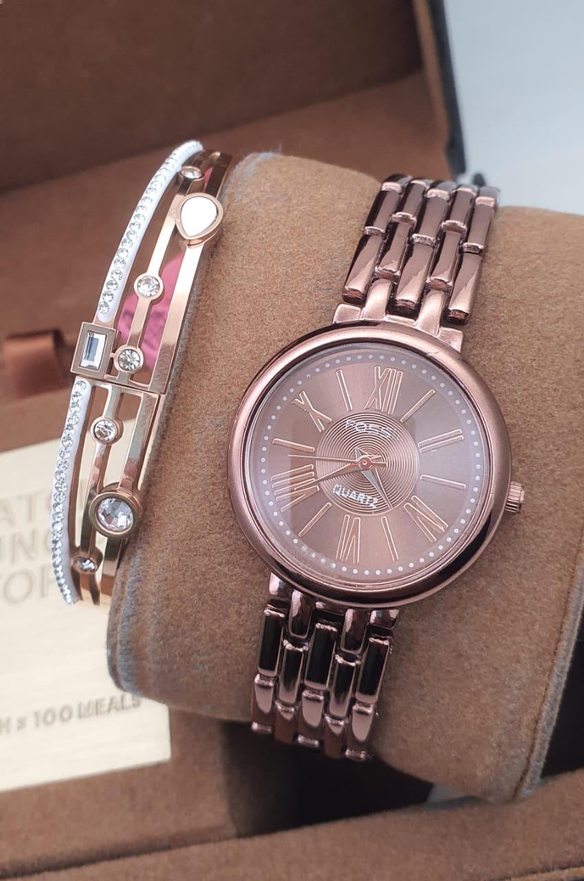 Premium 2PC Combo – Stylish Wrist Watch + Korean Openable Kada