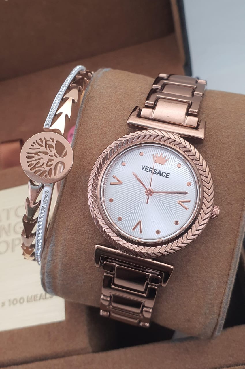 Premium 2PC Combo – Stylish Wrist Watch + Korean Openable Kada