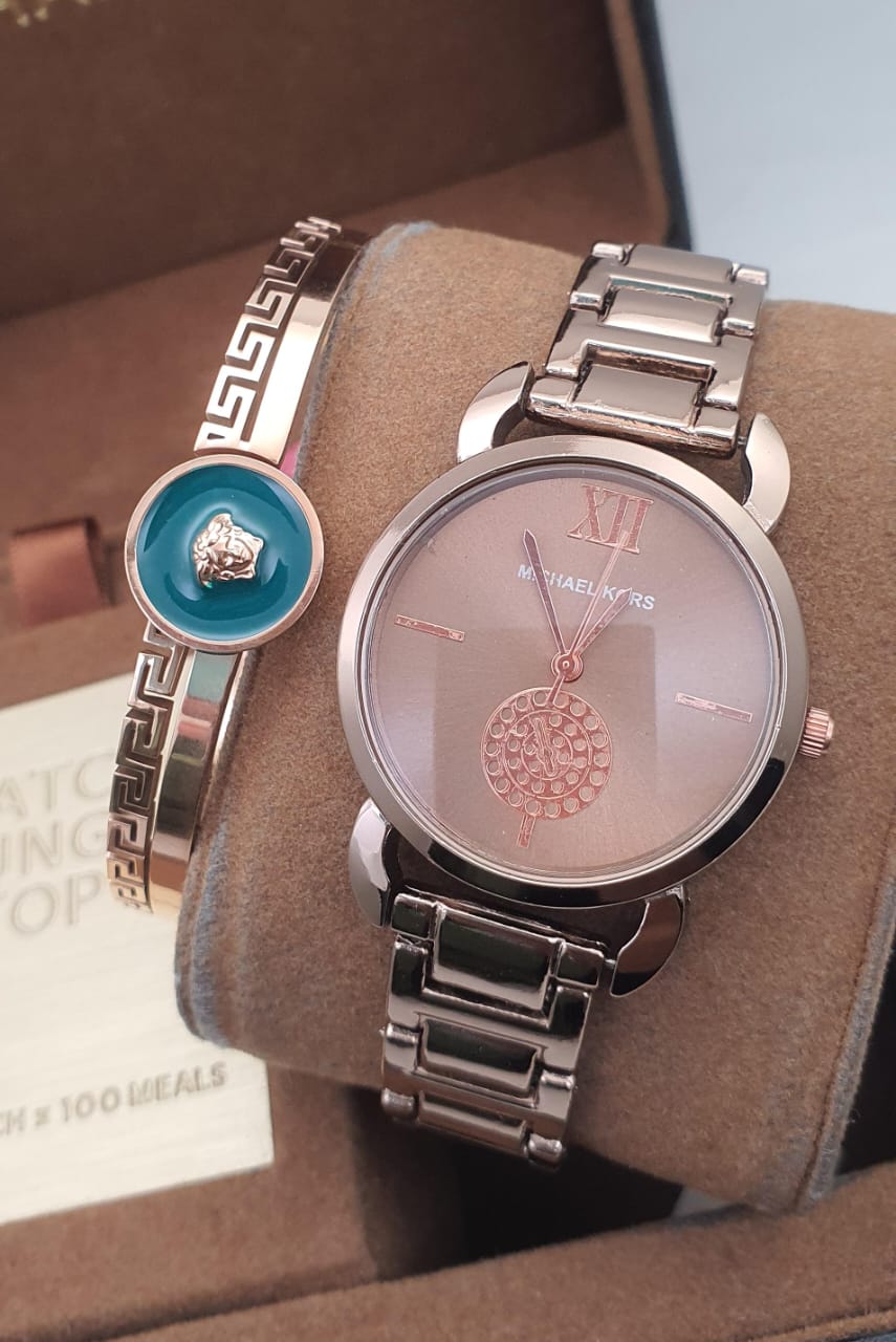 Premium 2PC Combo – Stylish Wrist Watch + Korean Openable Kada