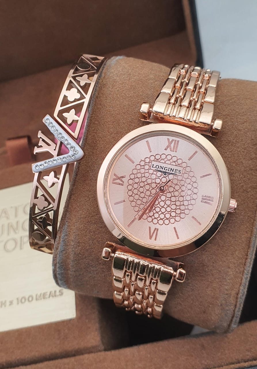 Premium 2PC Combo – Stylish Wrist Watch + Korean Openable Kada