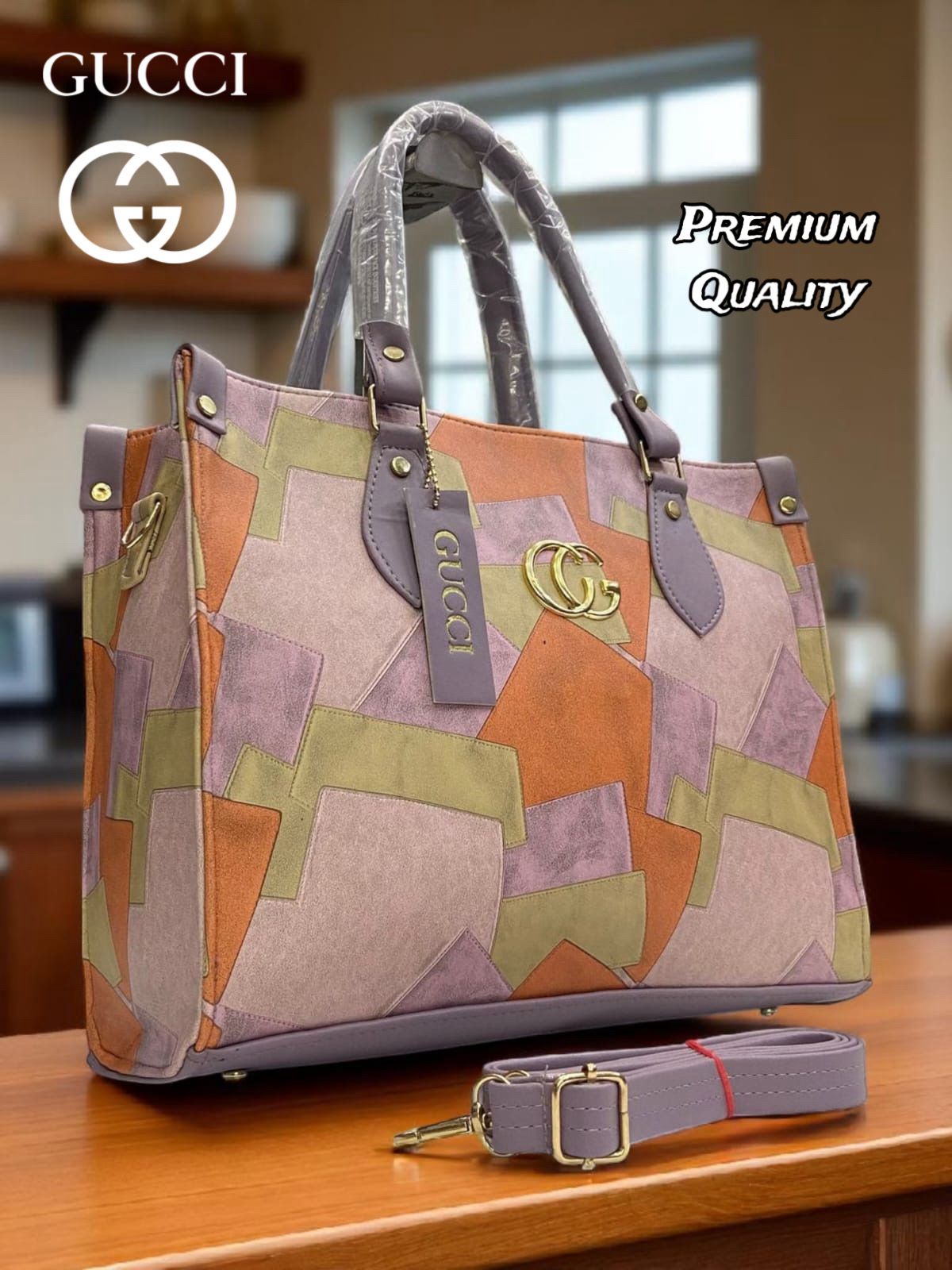 Gucci PU Leather Tote Bag for Women – Premium Quality Handbag with Adjustable Belt & Laptop Compartment | New Arrival