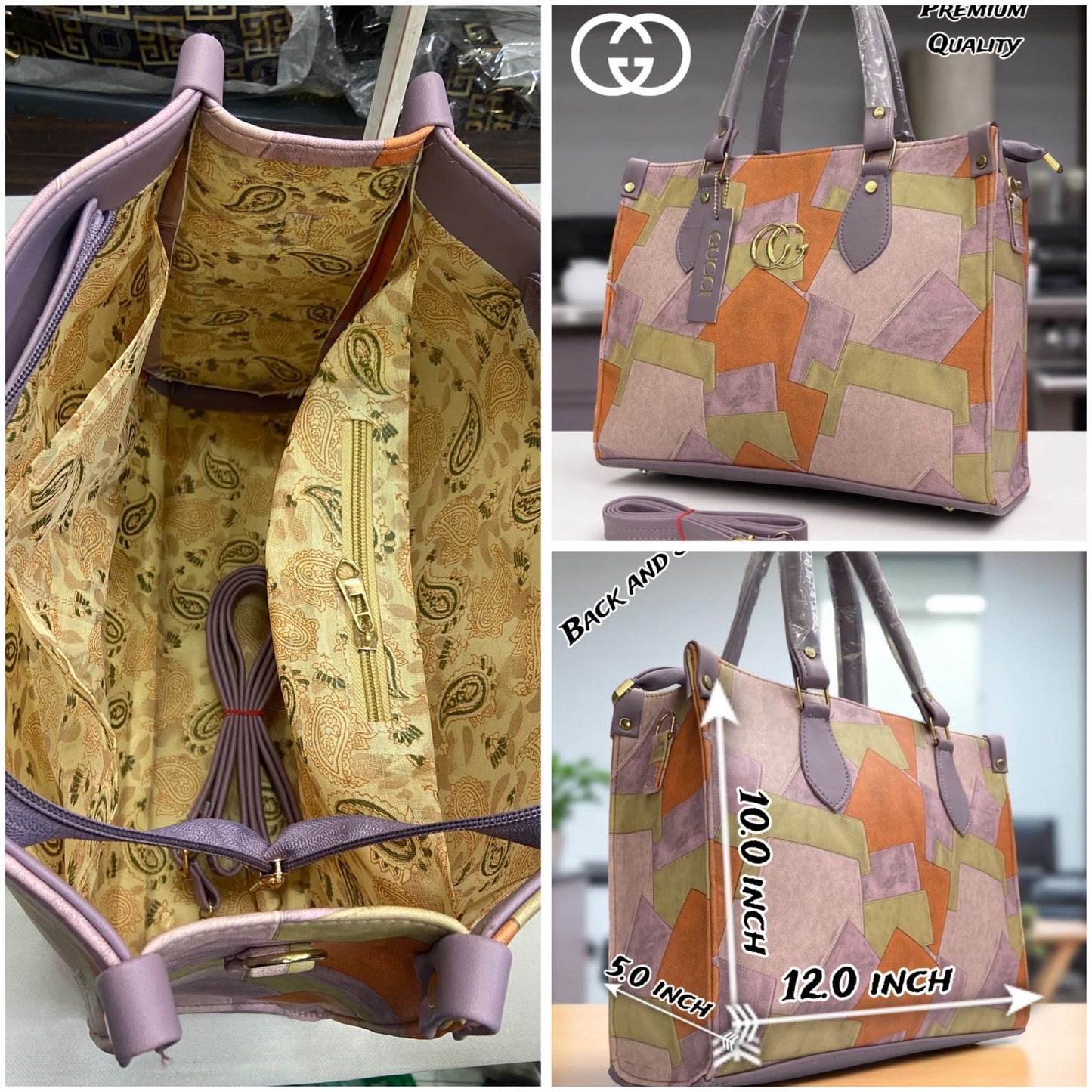 Gucci PU Leather Tote Bag for Women – Premium Quality Handbag with Adjustable Belt & Laptop Compartment | New Arrival