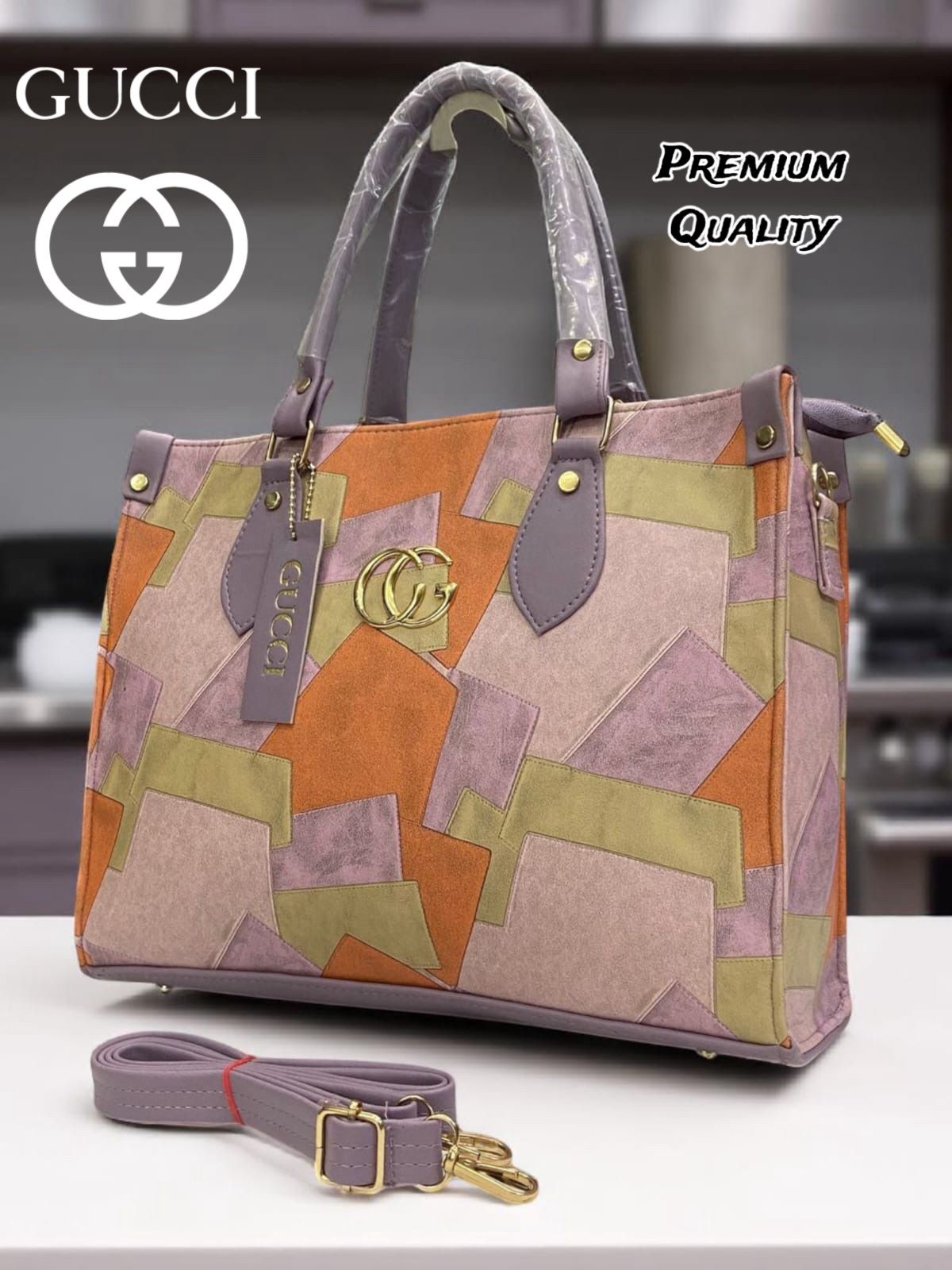 Gucci PU Leather Tote Bag for Women – Premium Quality Handbag with Adjustable Belt & Laptop Compartment | New Arrival