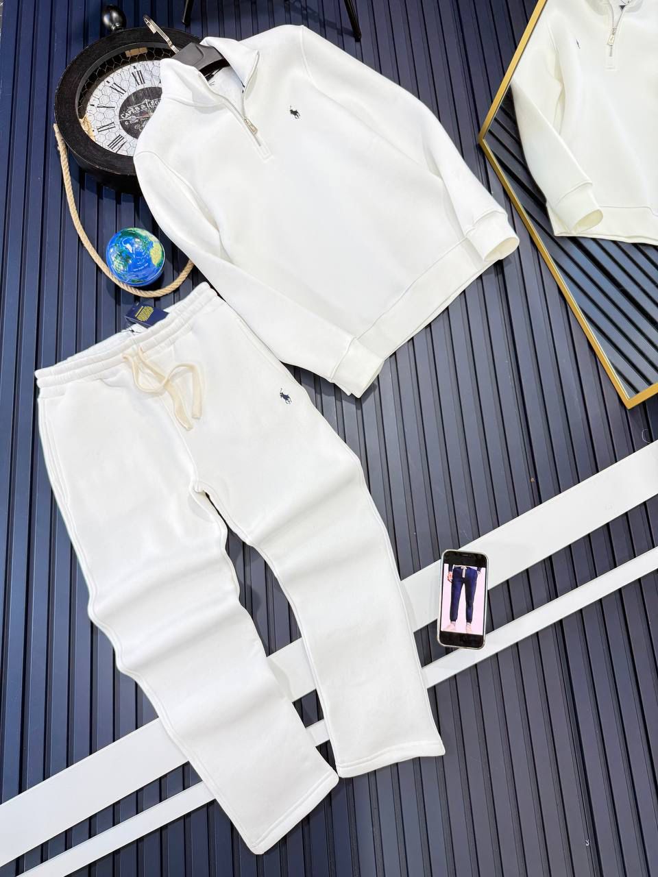 TOMMY HILFIGER Winter Tracksuit – Premium Zipper + Lower Set | Full Warm Fleece Cotton