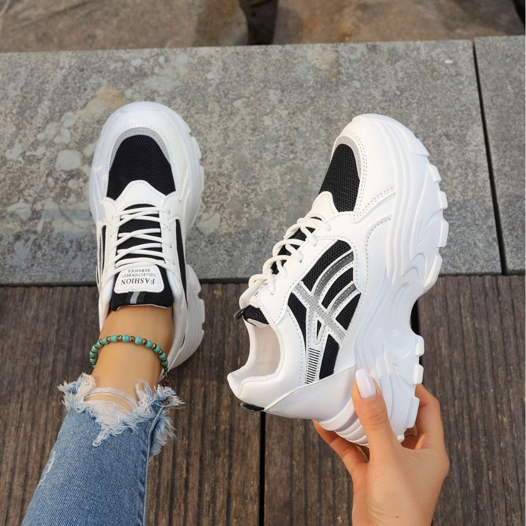 Women’s Platform Lightweight Dad Shoes – Fashion Wedge Sneakers