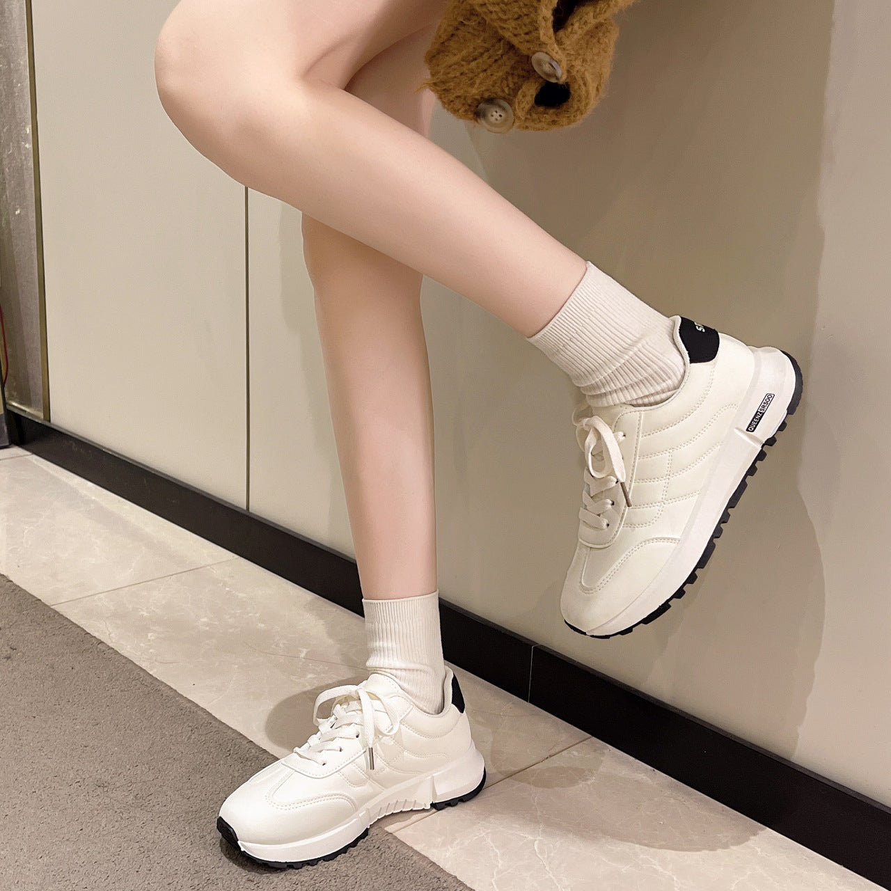 New Autumn Fashion Platform White Women’s Shoes – Trendy Casual Elevation Sneakers