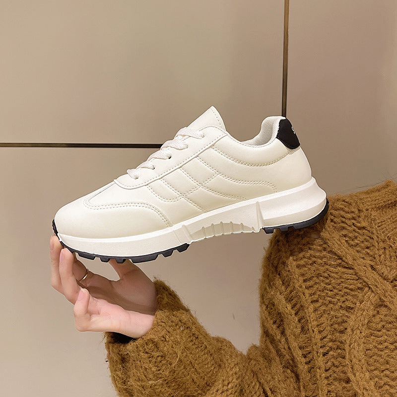 New Autumn Fashion Platform White Women’s Shoes – Trendy Casual Elevation Sneakers